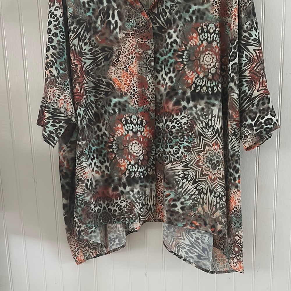 Chico’s Oversized Multicolor Tunic Top GUC sz 16 - Picture 5 of 14